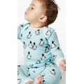 Blue Penguins on Parade Kid's Long Sleeve 2 Piece Stretch Boo Boo Pajamas